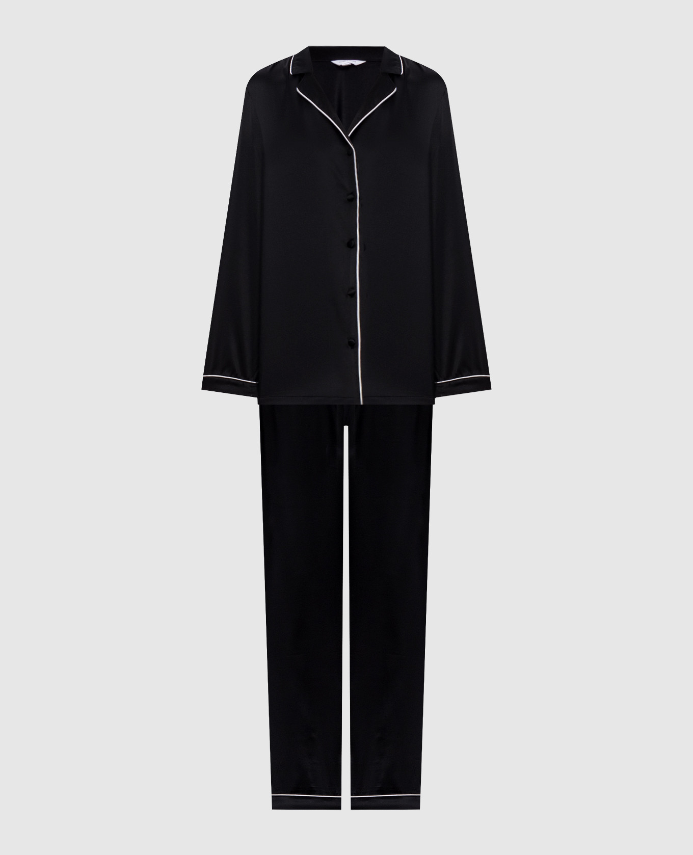 Black silk pajamas Dore & Rose