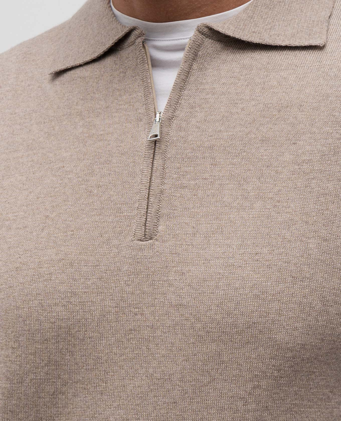 

Beige merino wool polo shirt Cashmere&Whiskey