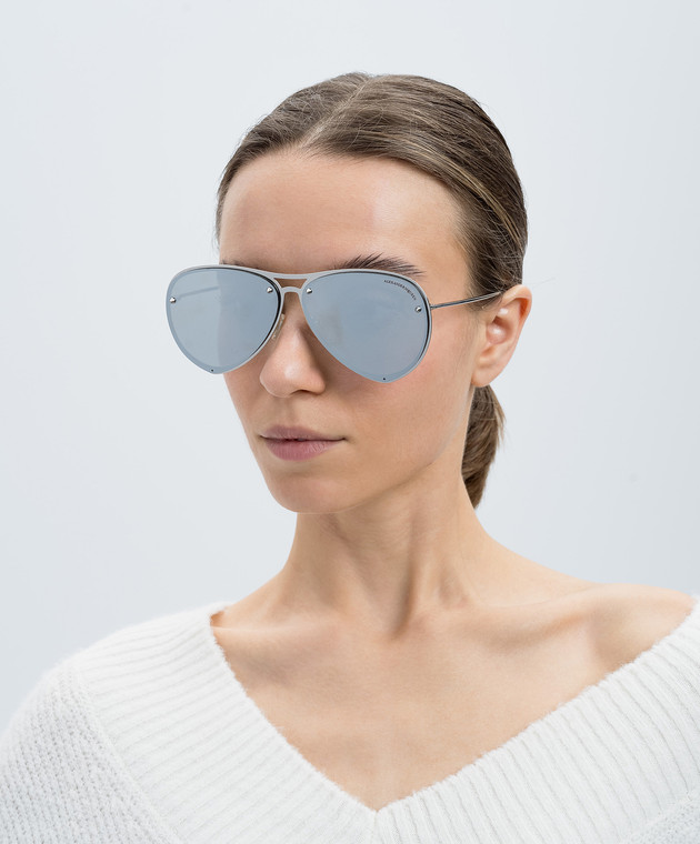 Alexander McQueen mirrored aviator sunglasses Alexander McQueen x Puyi Collaboration Mirrored Studs  main image 4