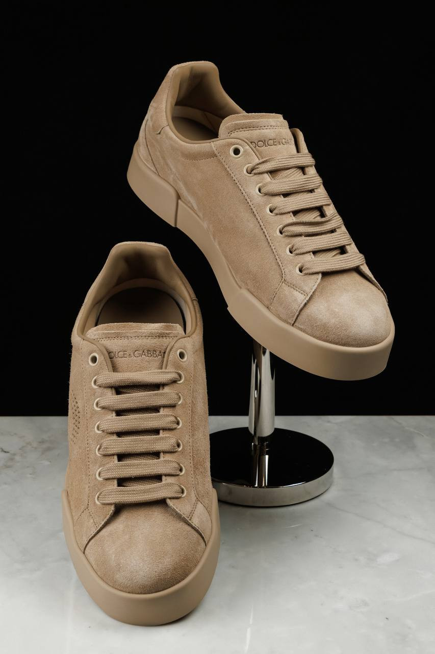 

Beige suede Portofino sneakers with logo Dolce&Gabbana