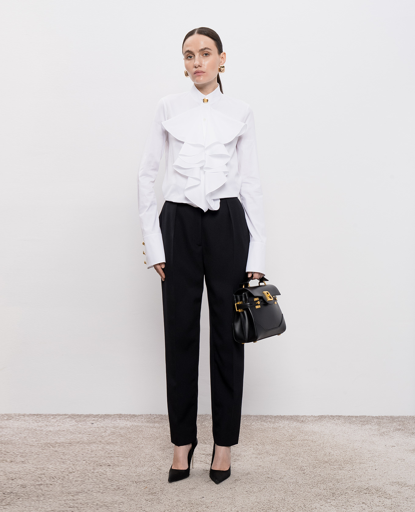 Black wool pants Balmain 2