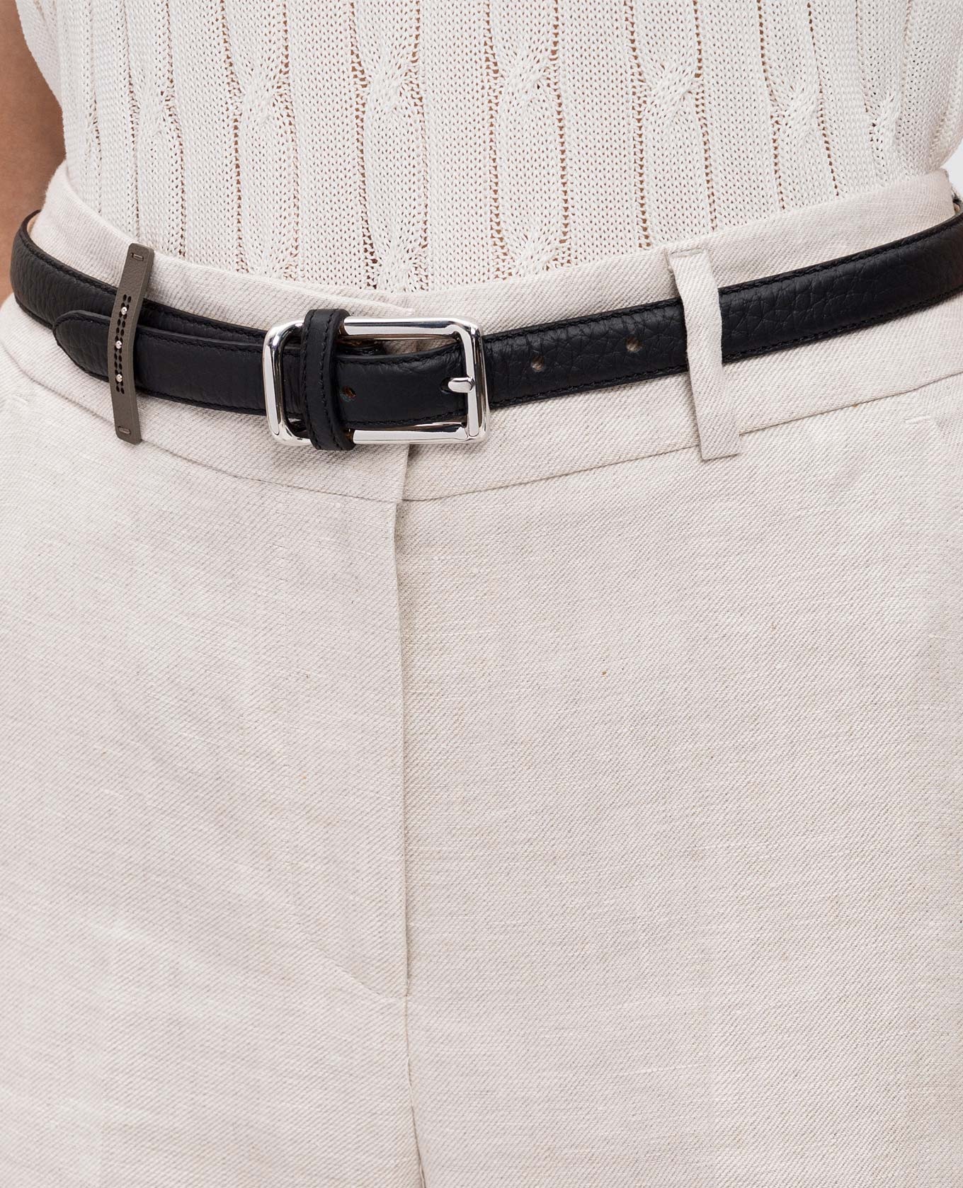 

Black leather belt Peserico