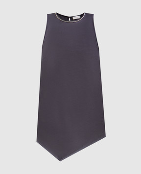 Peserico Gray top with monil chain S0802006638