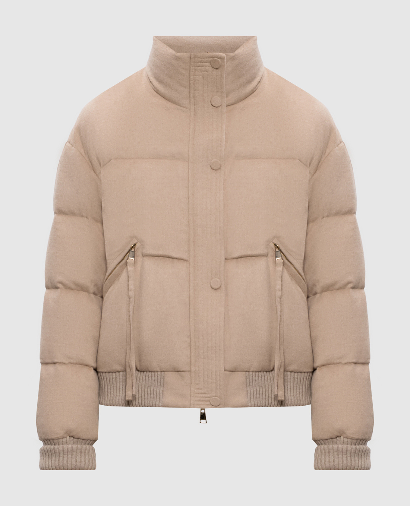 

Beige down jacket made of silk and camel wool Be Florence