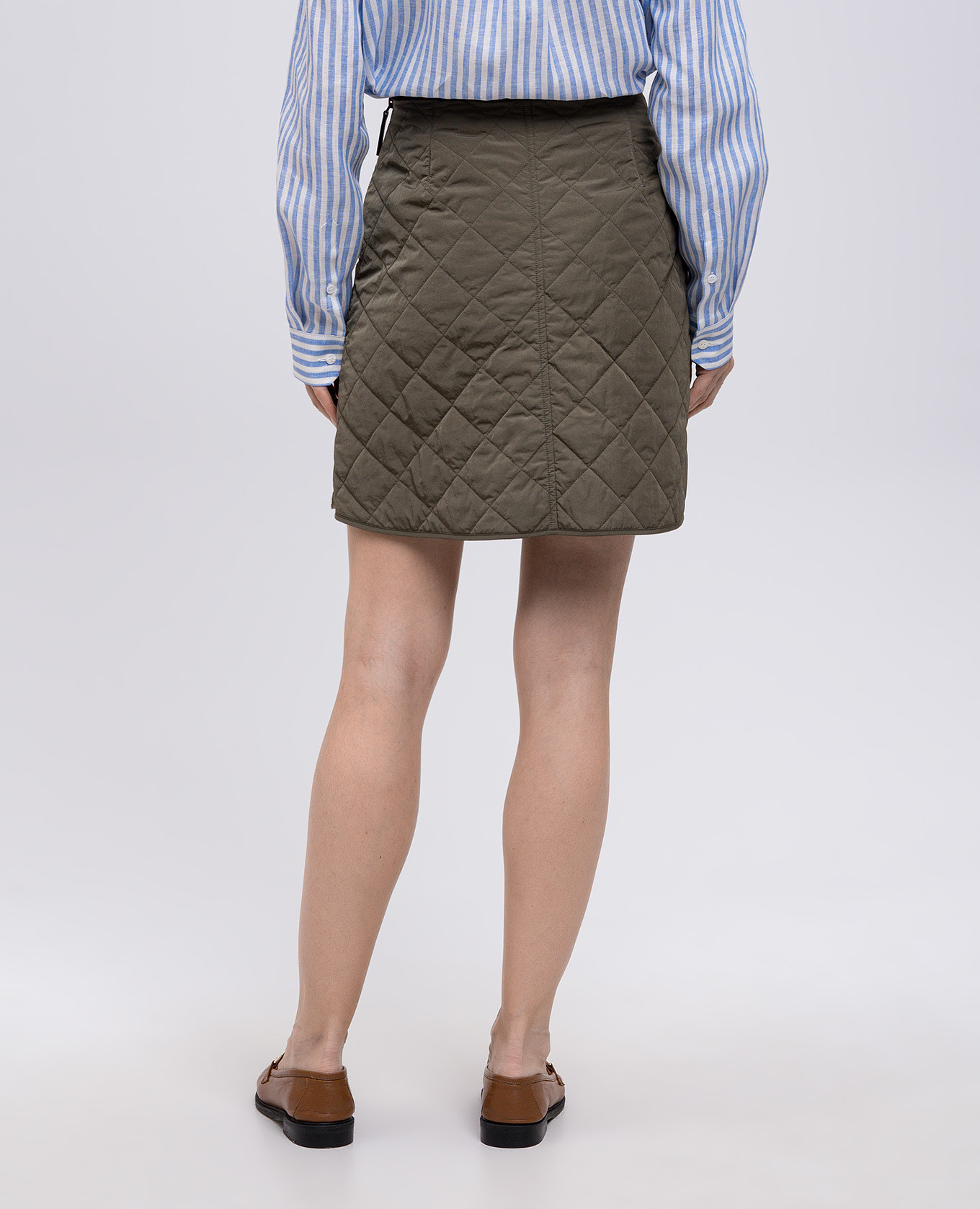 

ERBA khaki quilted skirt with camel wool Max Mara Weekend