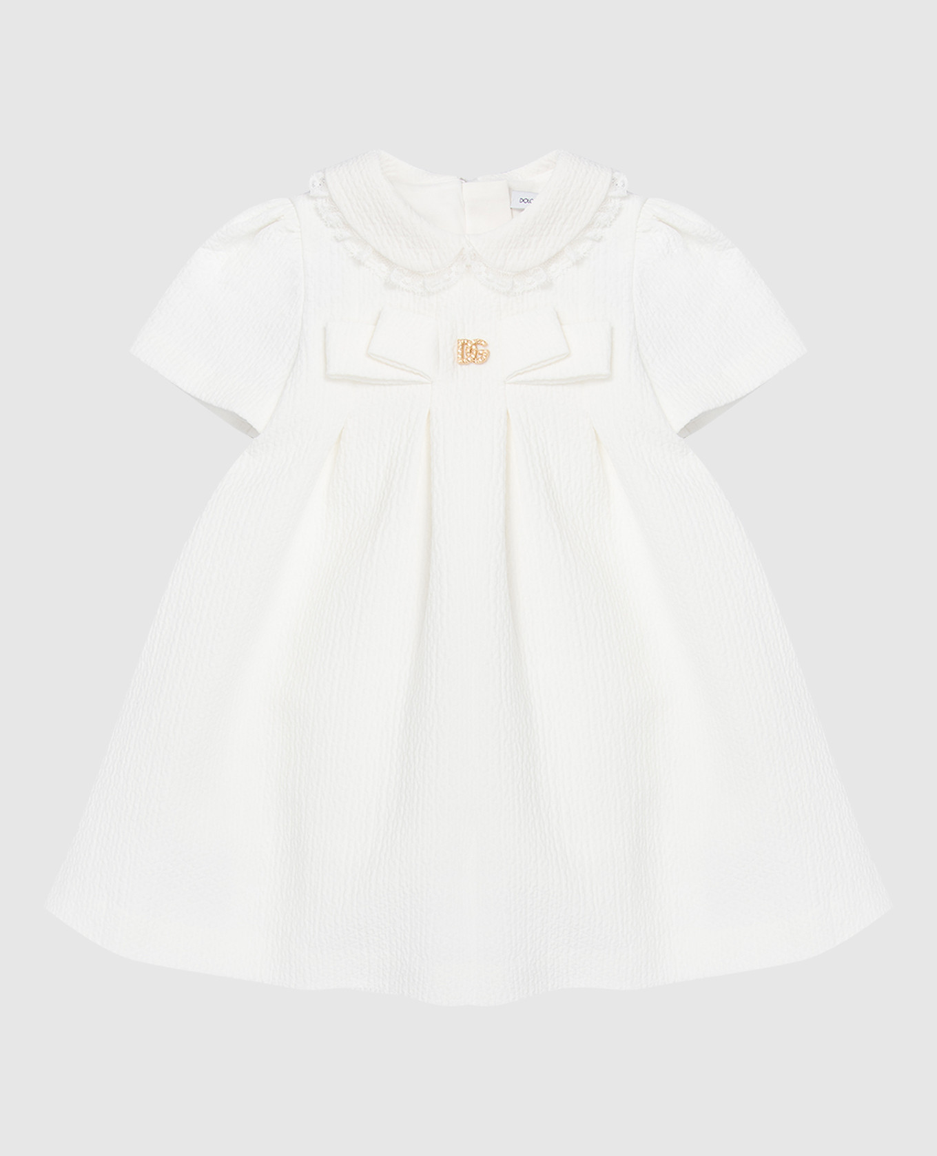 Children's white dress with logo dolce&gabbana