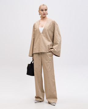 The Attico Beige blouse with embroidered emblem 250WCE00001CCC104MA