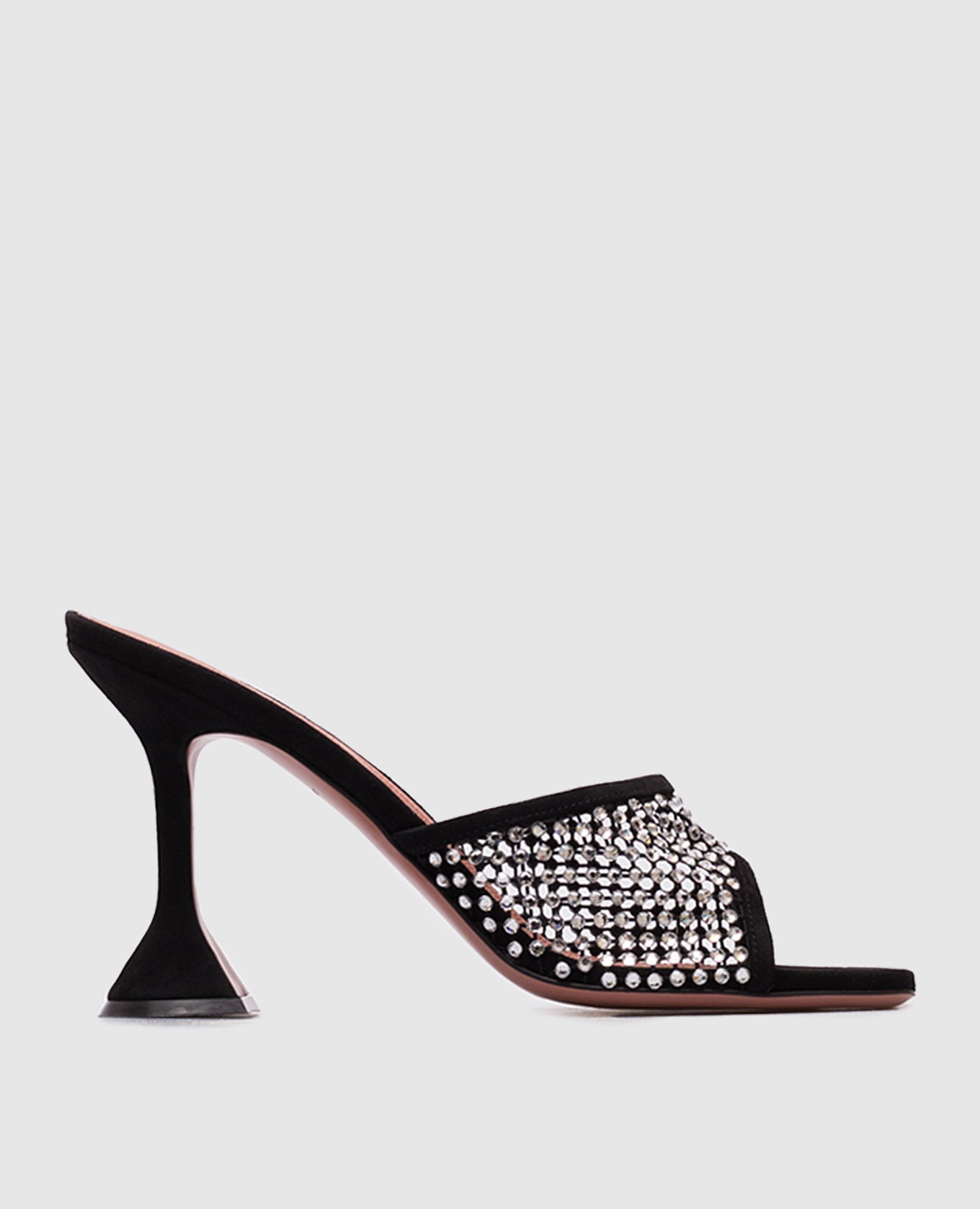 

Lupita black suede mules with crystals Amina Muaddi