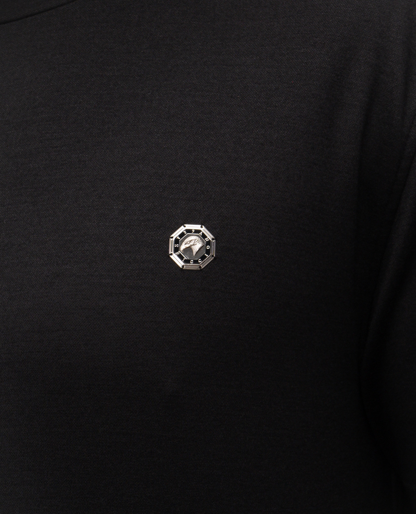 

Black wool and silk T-shirt with emblem Stefano Ricci