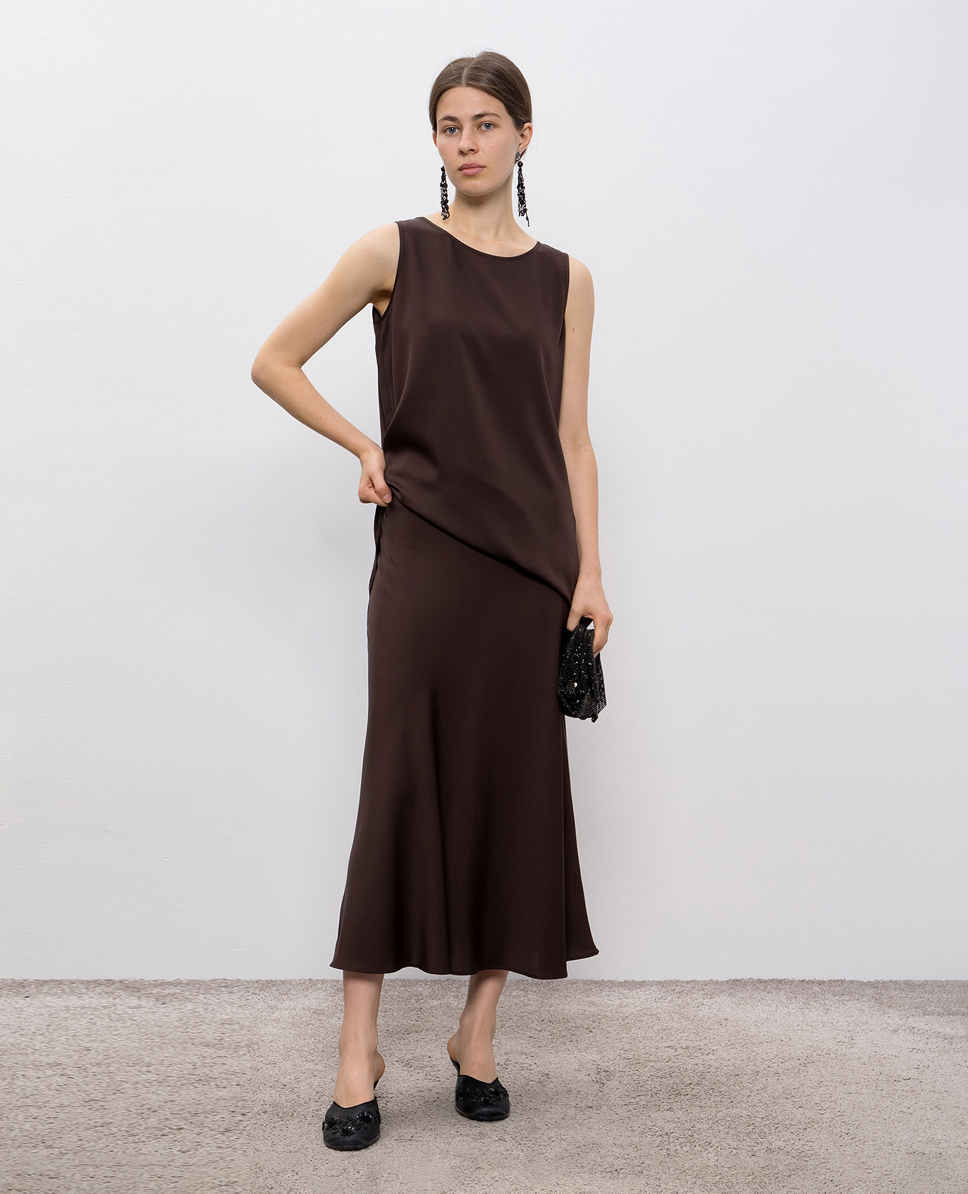 

Brown silk top Allude