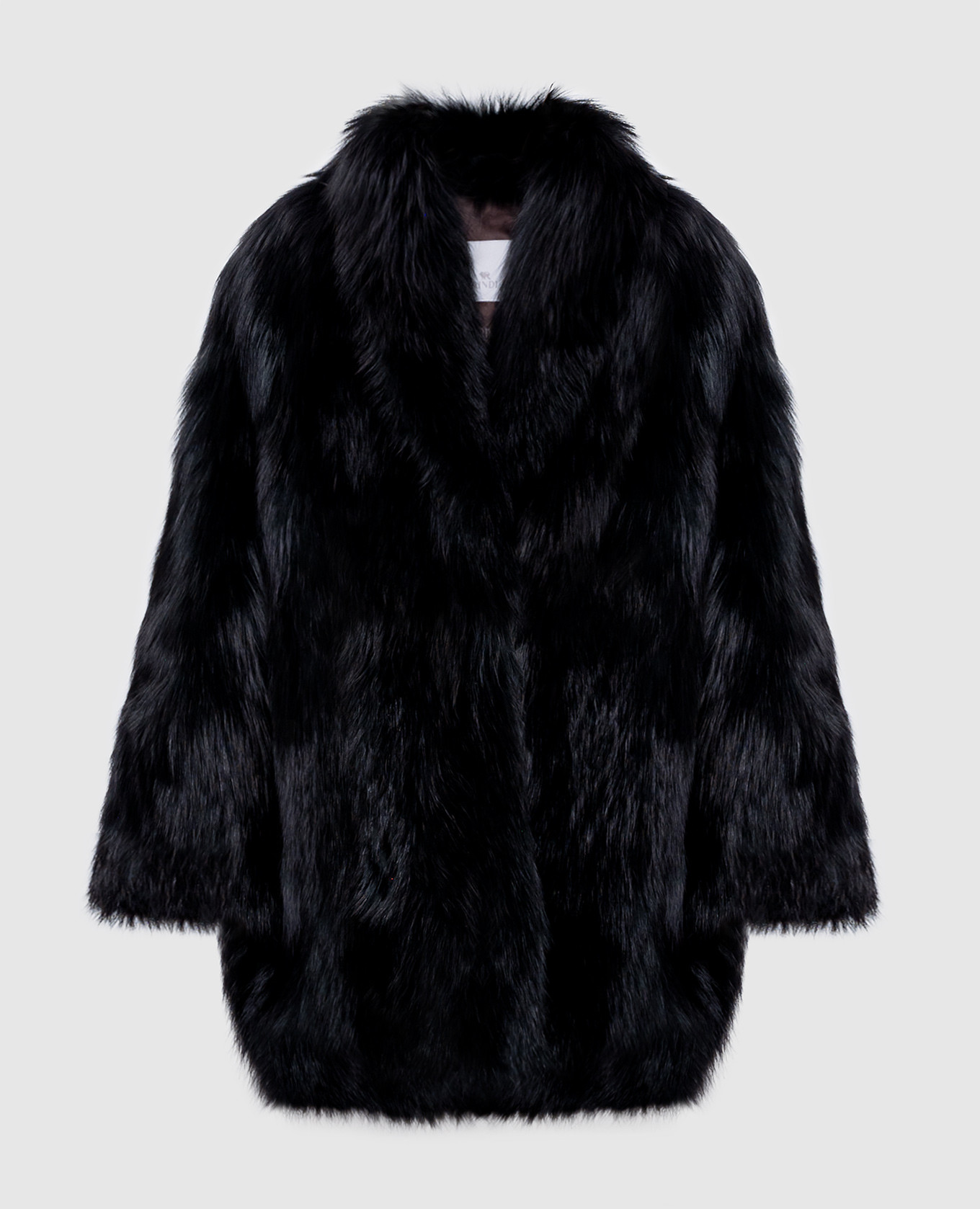

Black fur coat made of fox fur Rindi