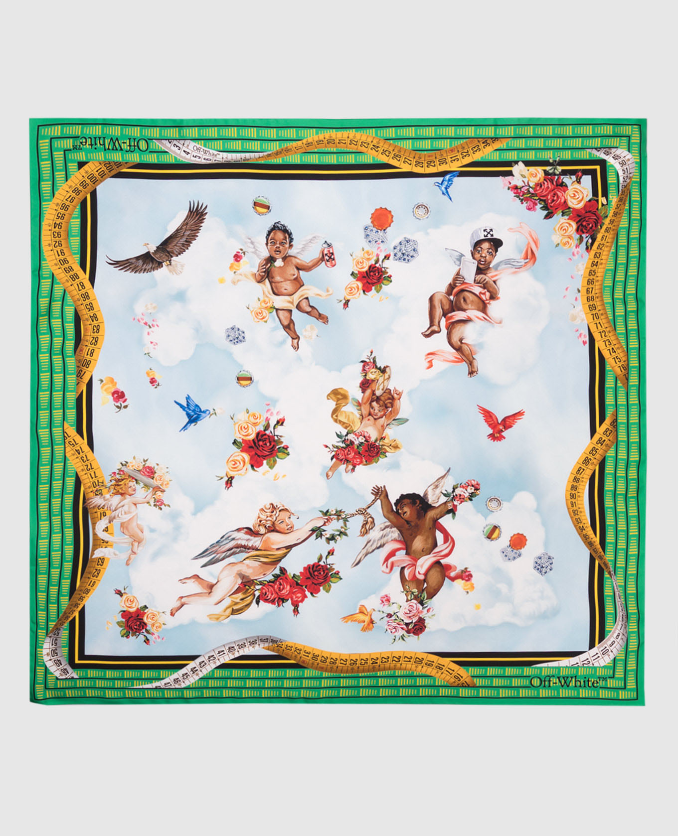 

Cloud Arrow Blue Silk Scarf Off-White, Light blue