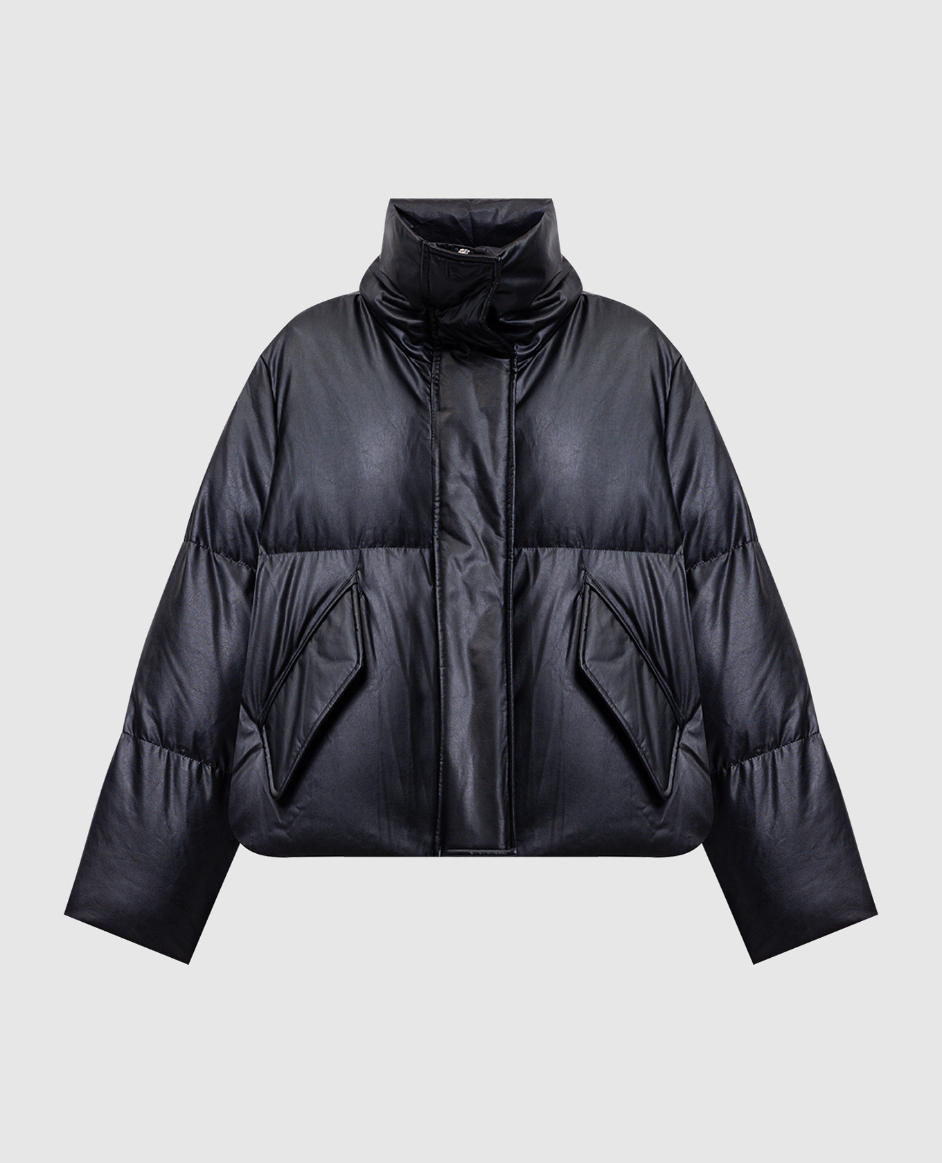 

Black cropped down jacket with embroidered emblem Maison Margiela MM6