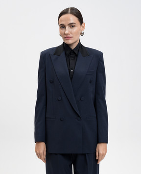 Dondup Blue double-breasted wool jacket DJ745WS0115DXXXC