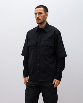 Dolce&Gabbana Black shirt with metal logo G5MP1TFUEFJ