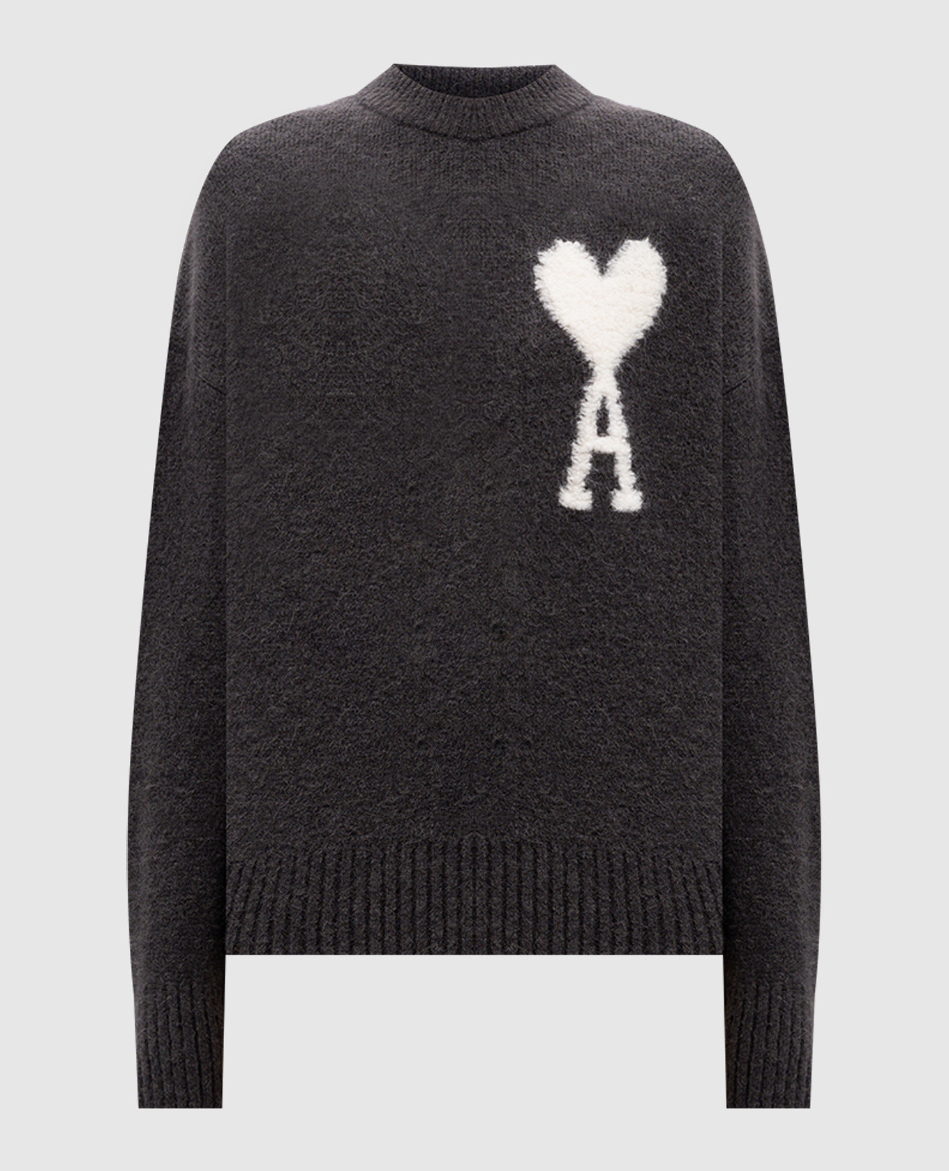

Gray alpaca sweater with logo pattern Ami Paris, Grey