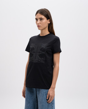 Max Mara FARAD black t-shirt with crystals FARAD