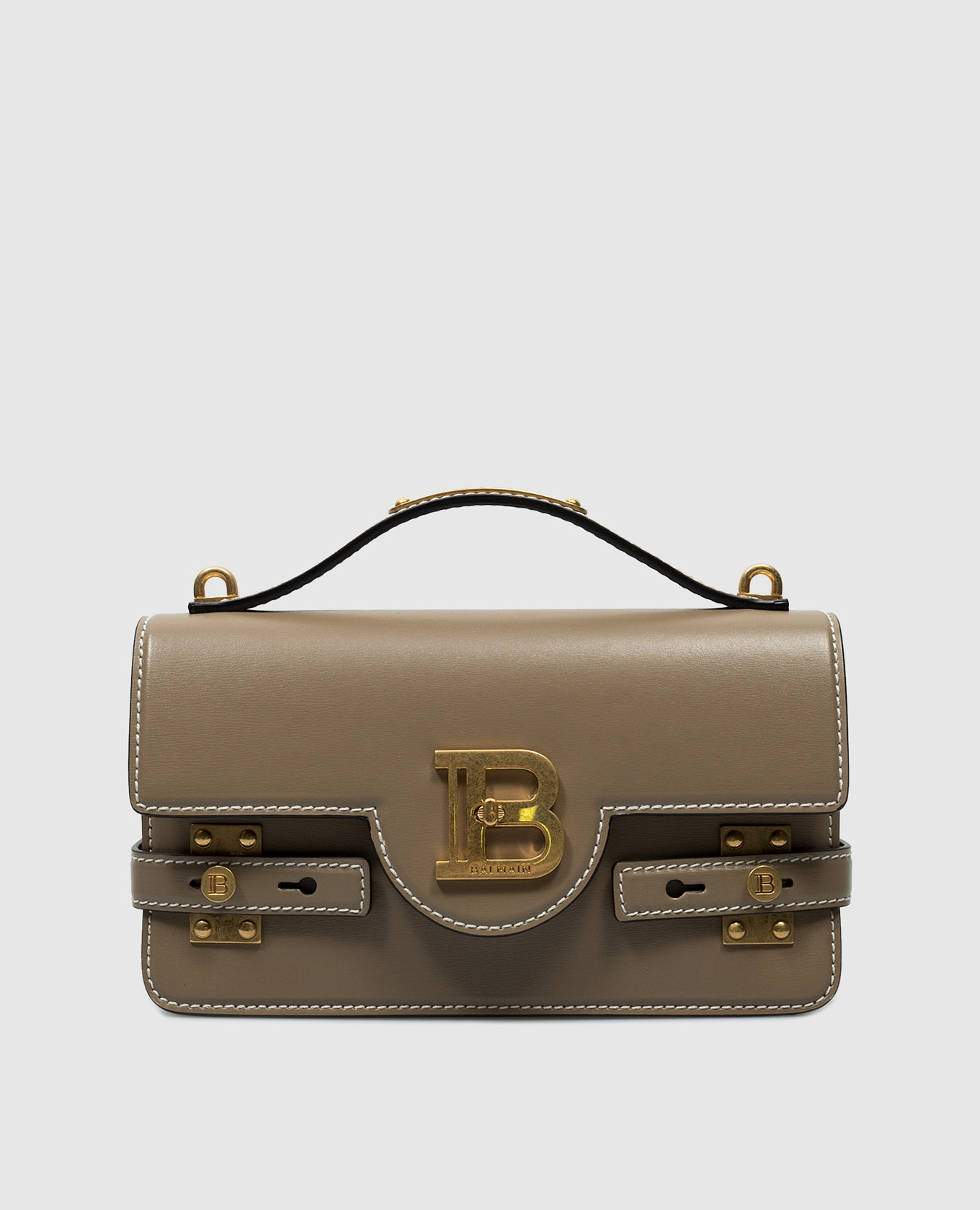 

B-Buzz 24 Brown Leather Bag Balmain, Коричневый