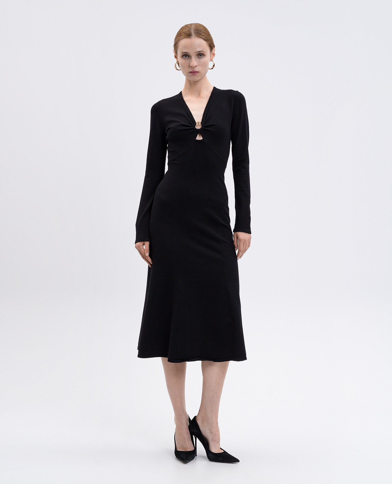 

Black midi dress with logo Twinset