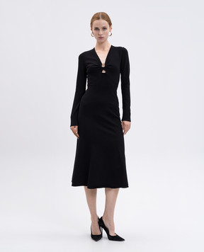 Twinset Black midi dress with logo 252TP3140