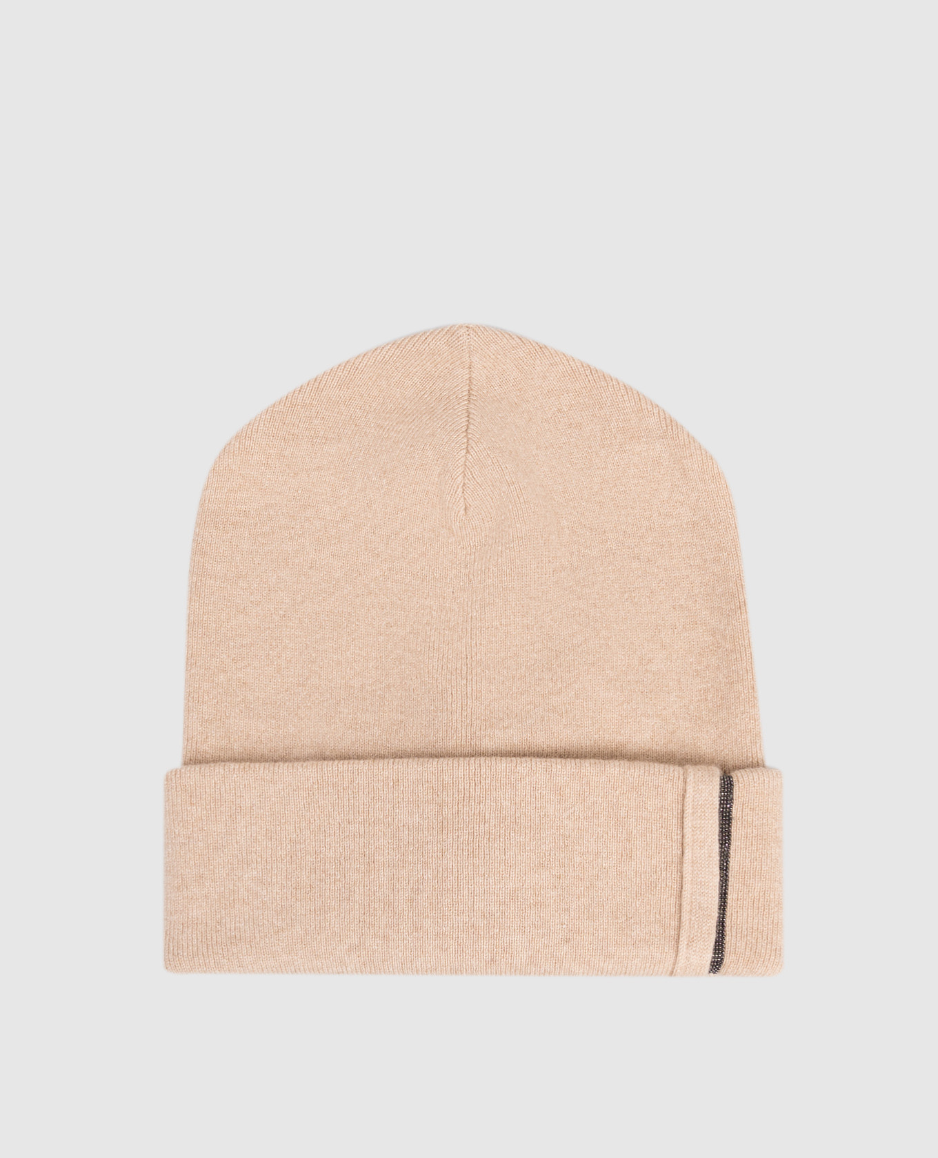 Beige cashmere hat with lapel Brunello Cucinelli