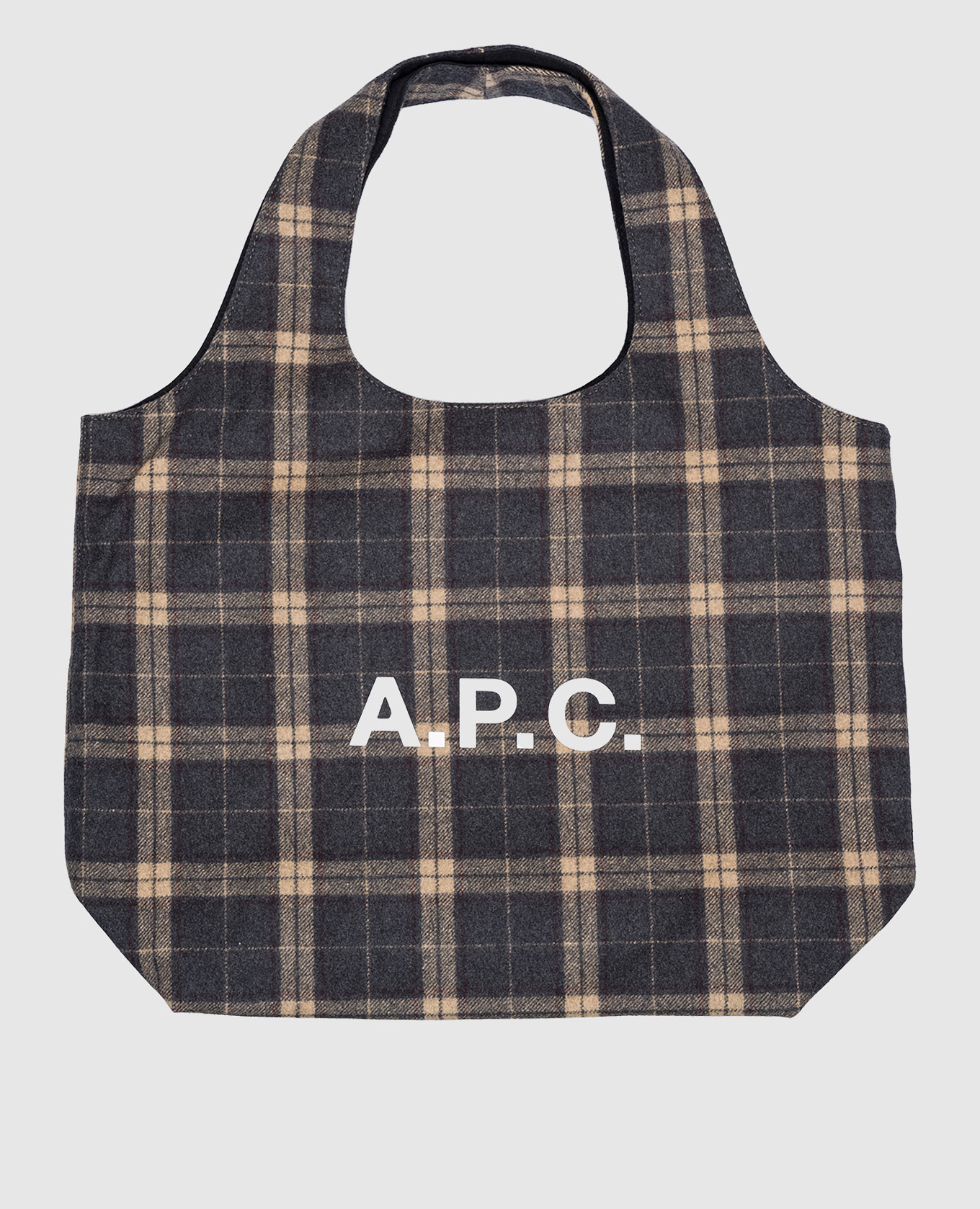 

Ninon gray shopper with checked wool A.P.C, Grey