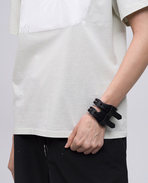 Maison Margiela MM6 Black leather bracelet SA6UY0001P8338