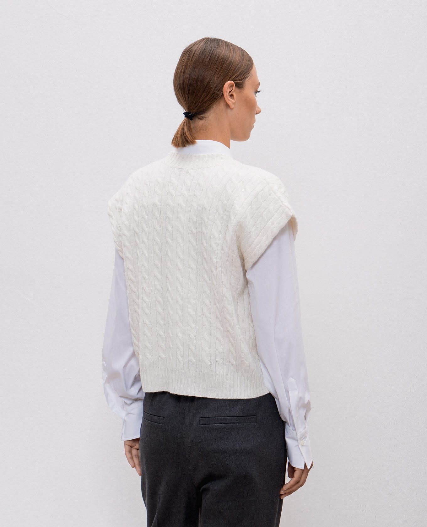 

White cashmere vest with logo patch Brunello Cucinelli