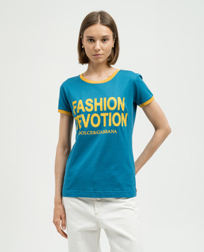 Dolce&Gabbana Blue t-shirt with logo print F8H32TG7QRX