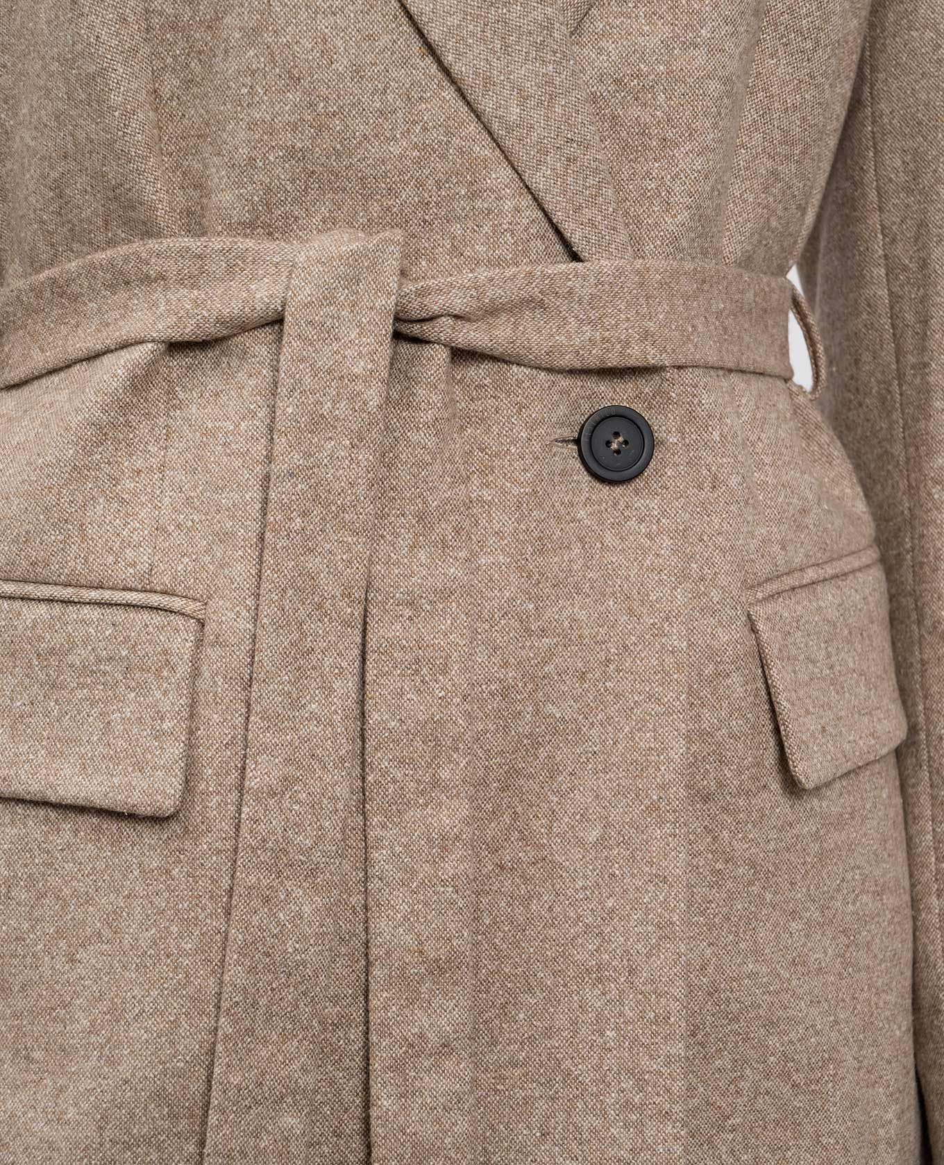 

Beige double-breasted jacket with wool and silk Peserico