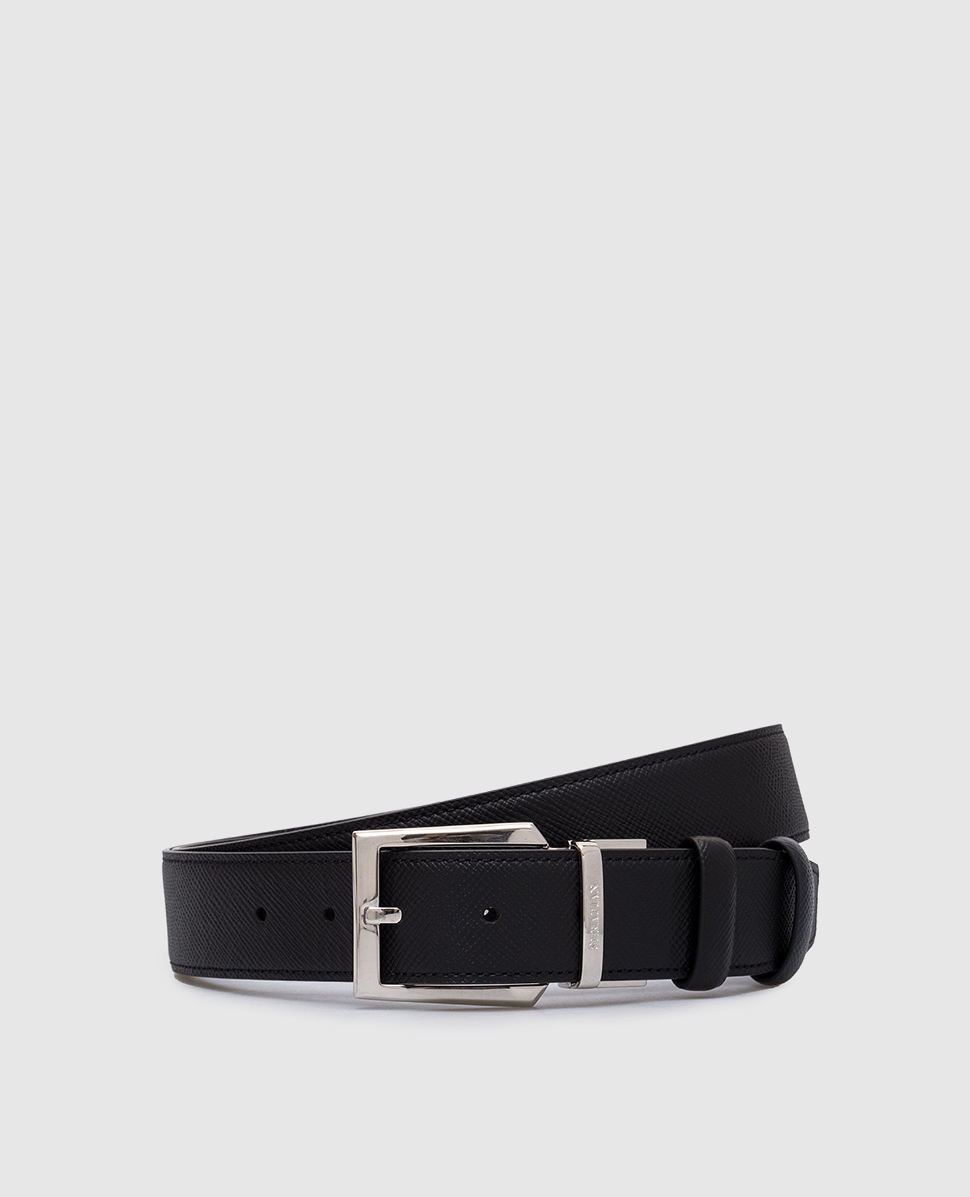 

Double-sided leather belt with logo Serapian, White
