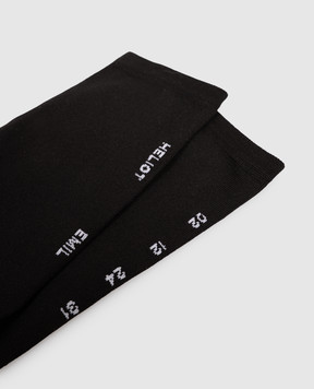 Heliot Emil Black socks with logo pattern 16127