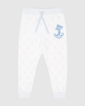 Dolce&Gabbana Kids' white joggers with monogram logo L1JPIBHS7P4