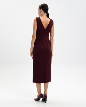 Twinset Burgundy midi dress with chain 252TP2300