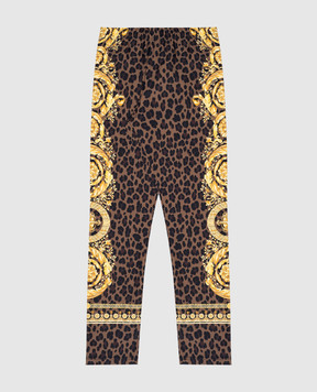 Versace Children's brown leggings Wild Barocco 10000421A125696