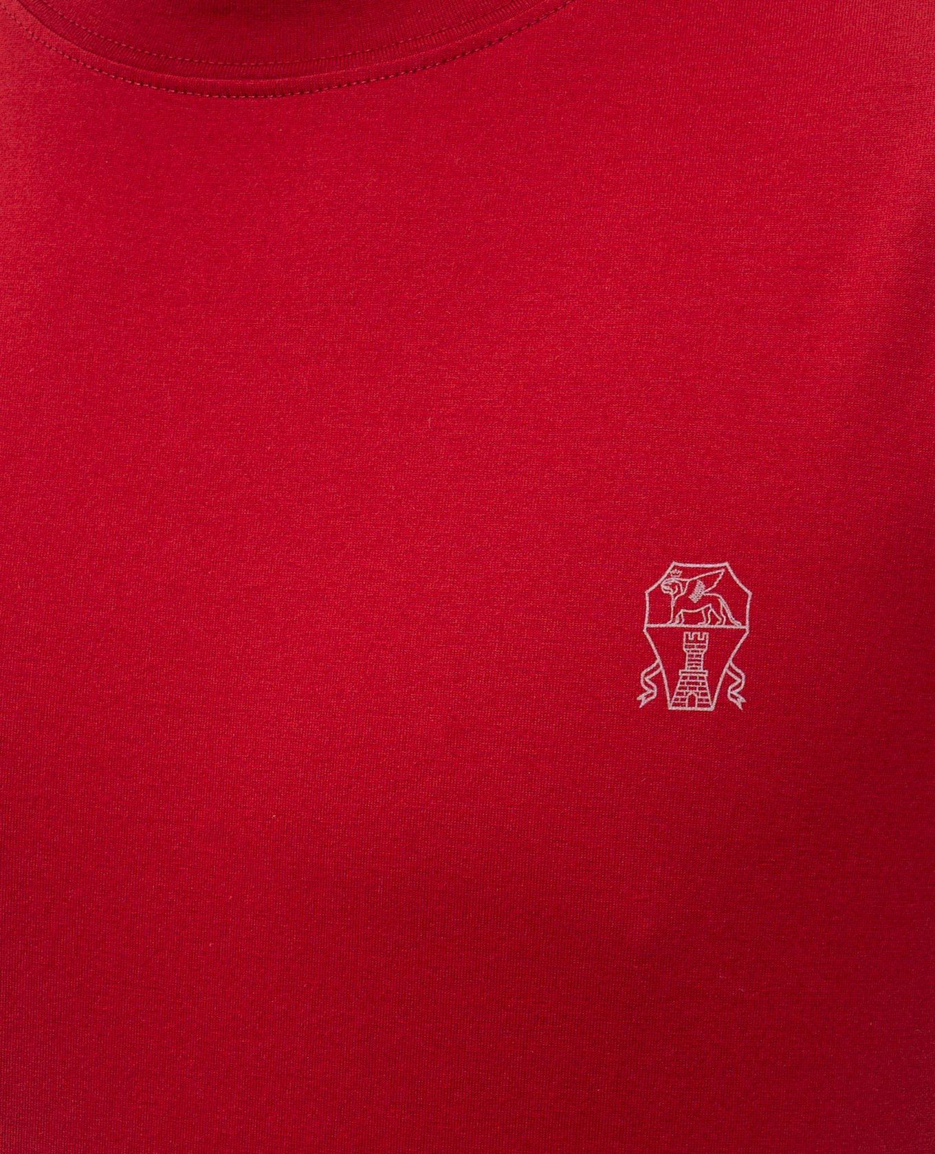 

Red T-shirt with logo emblem print Brunello Cucinelli