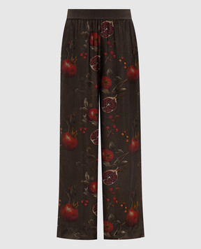 UMA WANG Pansy khaki printed culottes UP3001