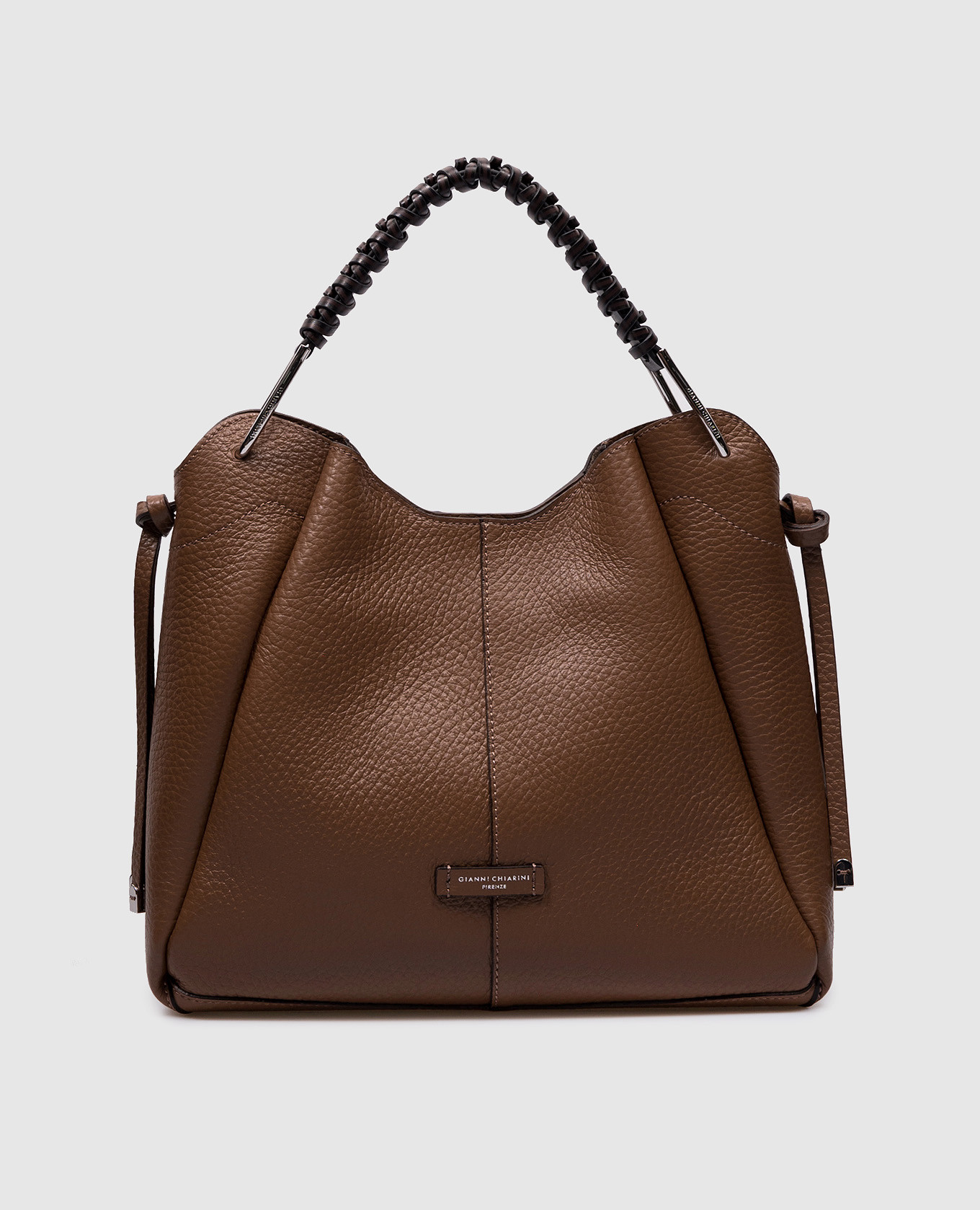

ERA brown leather bag with logo patch Gianni Chiarini