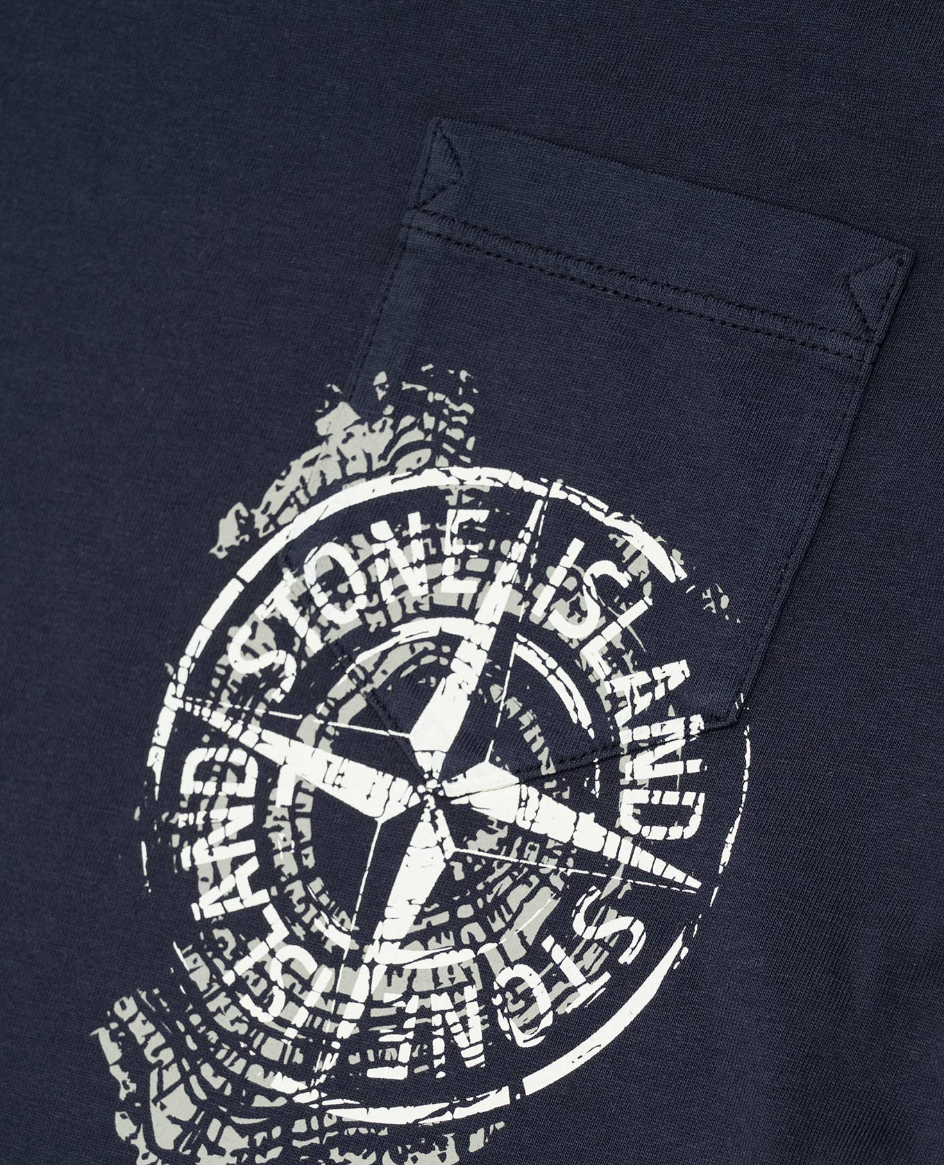 

Children's blue T-shirt with logo emblem print Stone Island