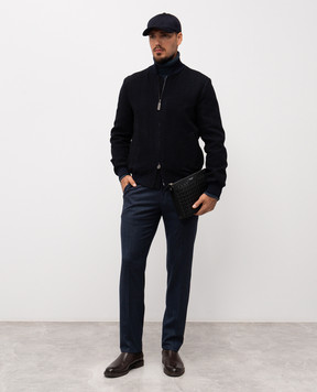 Stefano Ricci Blue wool bomber jacket MDJ5300210W0002P