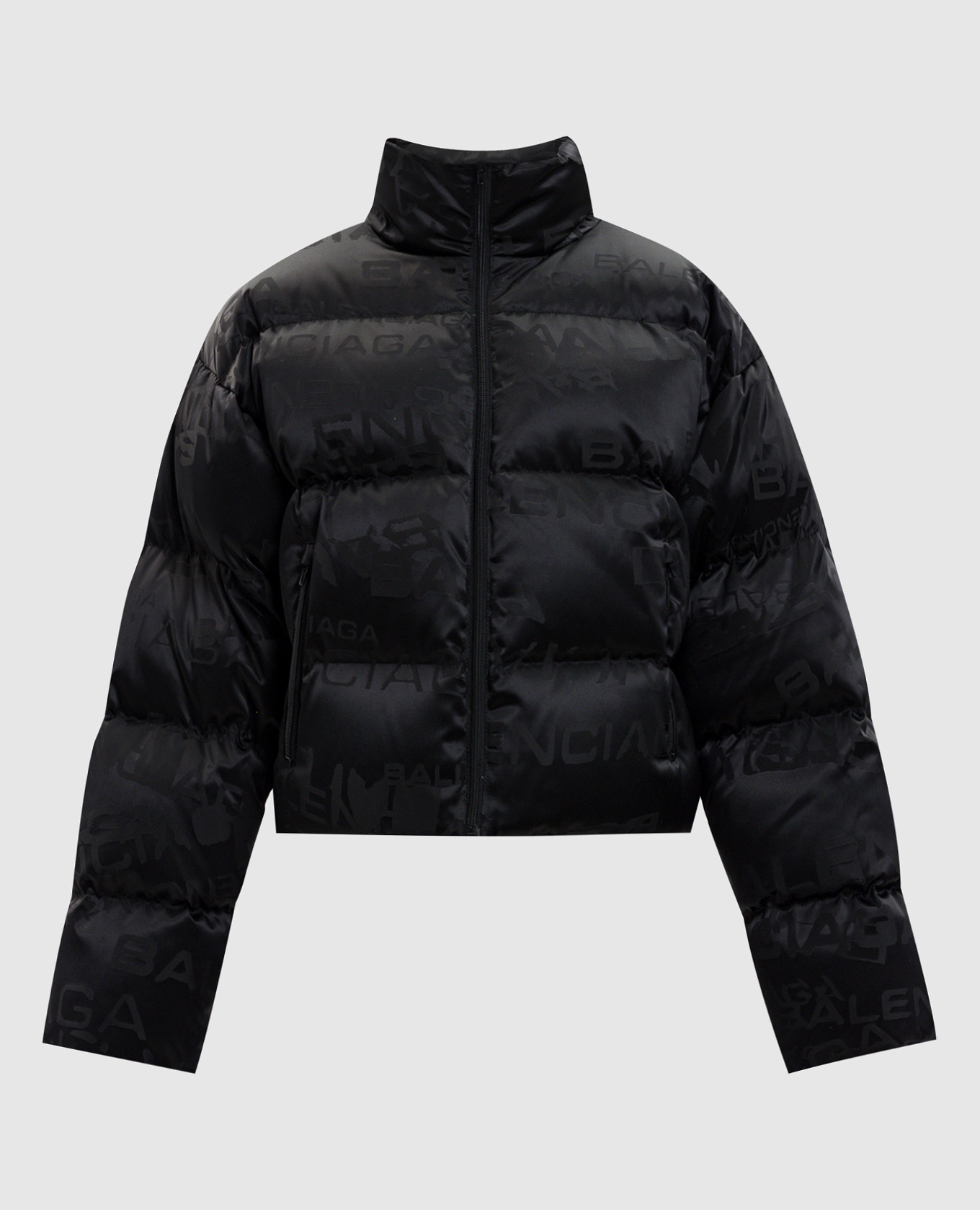 

Black down jacket with logo pattern Balenciaga
