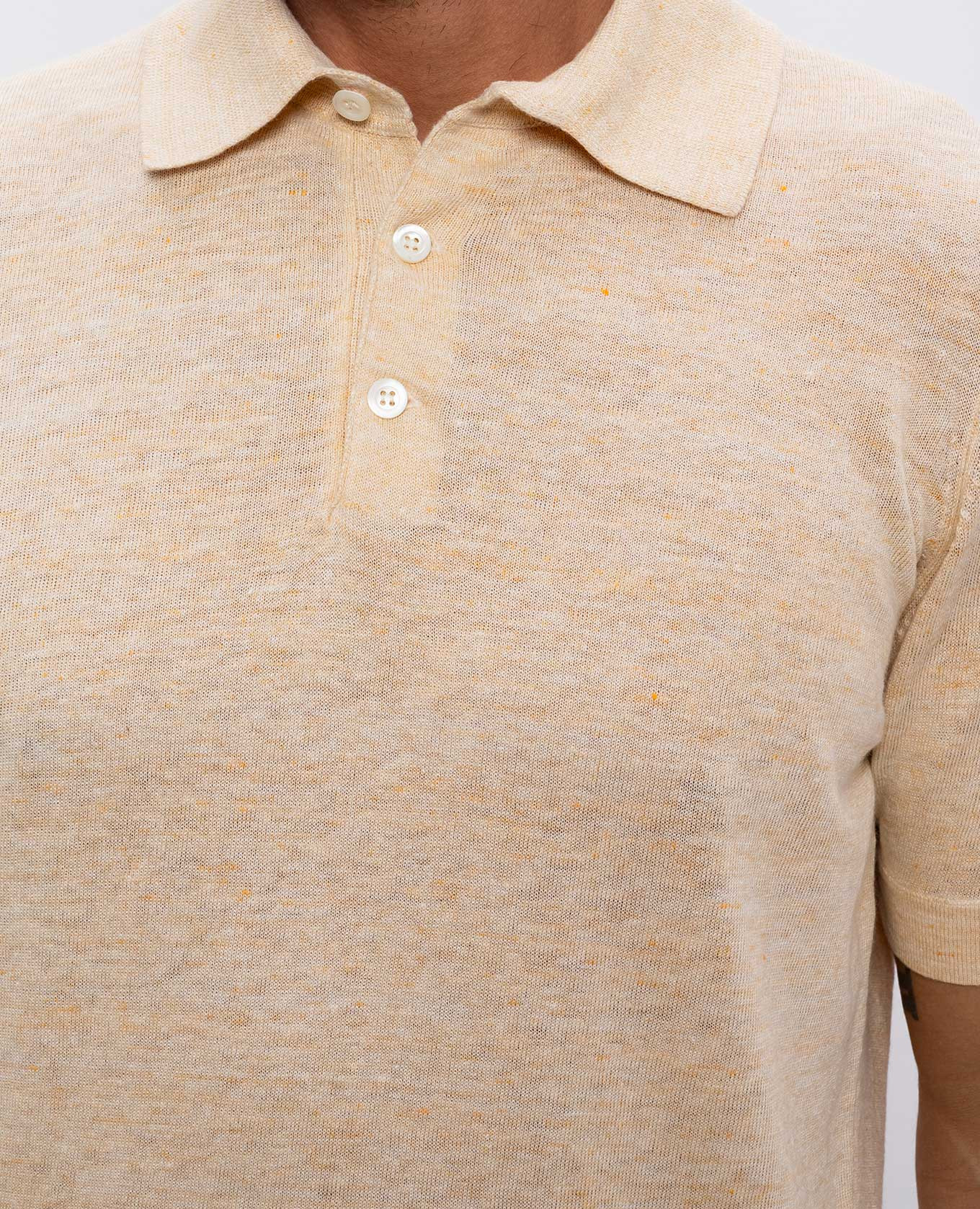 

Yellow polo with linen Brunello Cucinelli