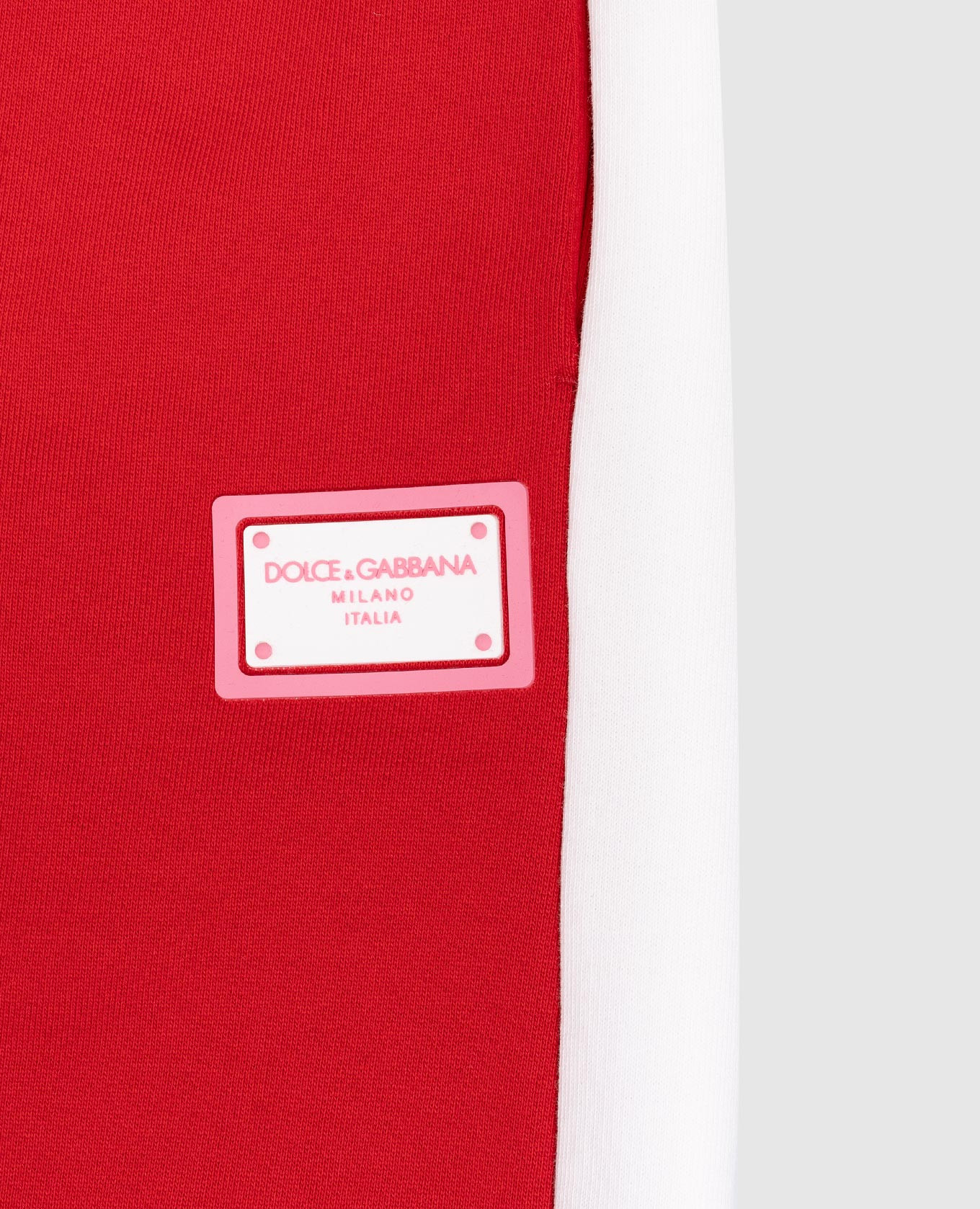 

Children's red sweatpants with stripes and a textured logo Dolce&Gabbana