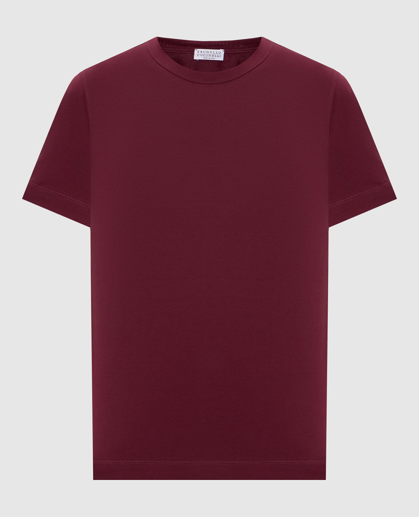 

Burgundy T-shirt with monil chain Brunello Cucinelli