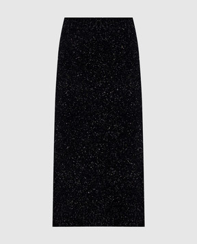 Peserico Black wool and cashmere skirt with lurex S95030F0709286