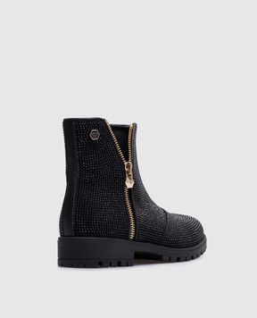 Philipp Plein Children's black suede shoes with crystals GSE00013134