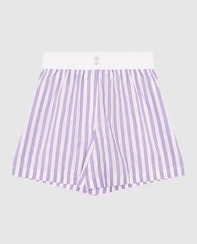 Brunello Cucinelli Children's shorts with striped silk BH757P050A