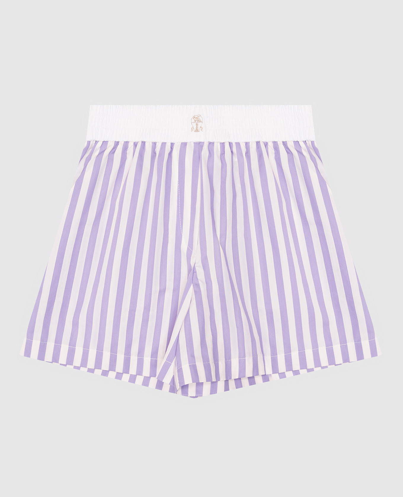 

Children's shorts with striped silk Brunello Cucinelli, White