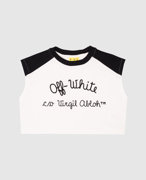 Off-White Children's white top with logo embroidery OGAC001S25JER002