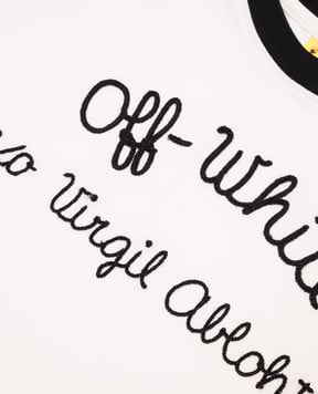 Off-White Children's white top with logo embroidery OGAC001S25JER002